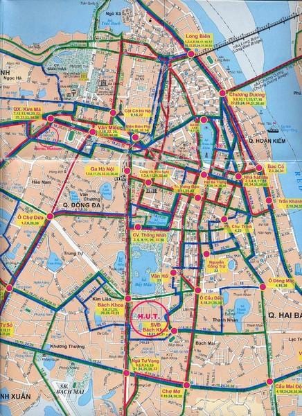 rutas de autobuses hanoi mapa