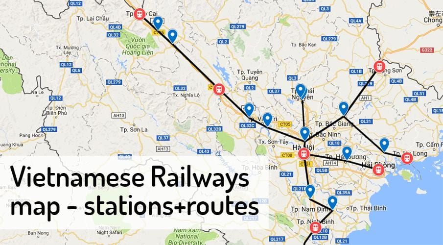 Mapa de hanoi estación de tren