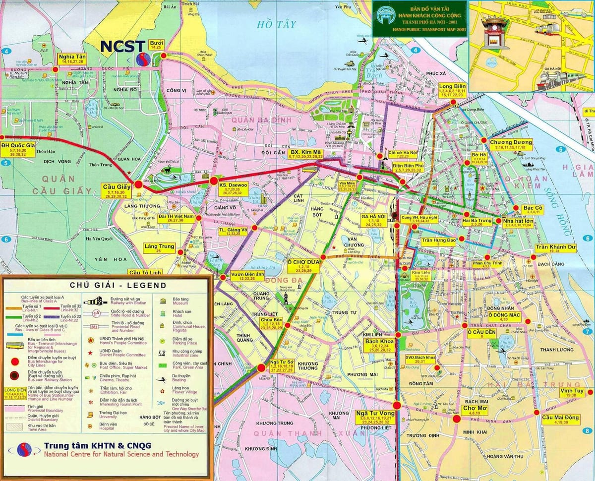 Mapa de hanoi transporte público