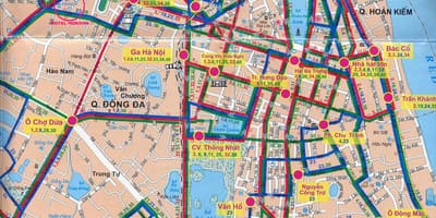 Mapa de hanoi autobús 17 ruta