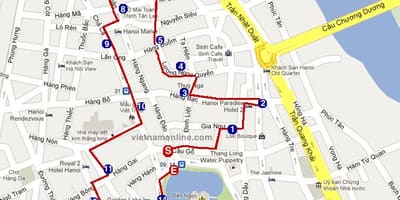 Hanoi lugares de interese mapa